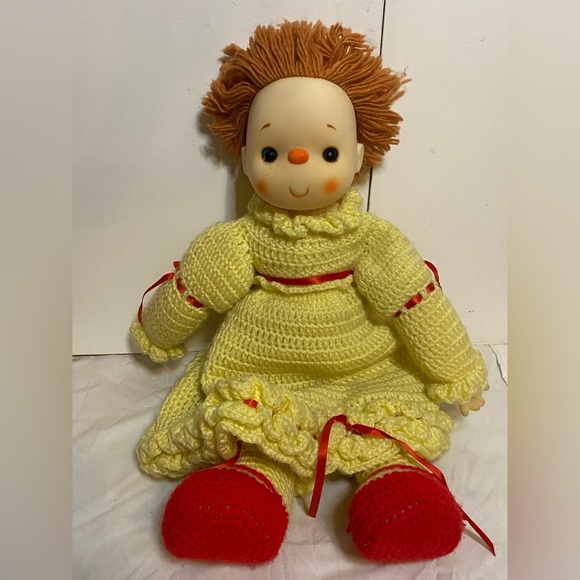 Other - Vintage 1980’s Crochet Doll with Plastic head and hands.